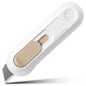 1pc Paper Cutter, Cutting Knife With Sk5 Blade, Automatic Retract Safe Cutter, Paper Cutter Box Opener, For DIY Handicraft, School & Office Suppl (Color: White)